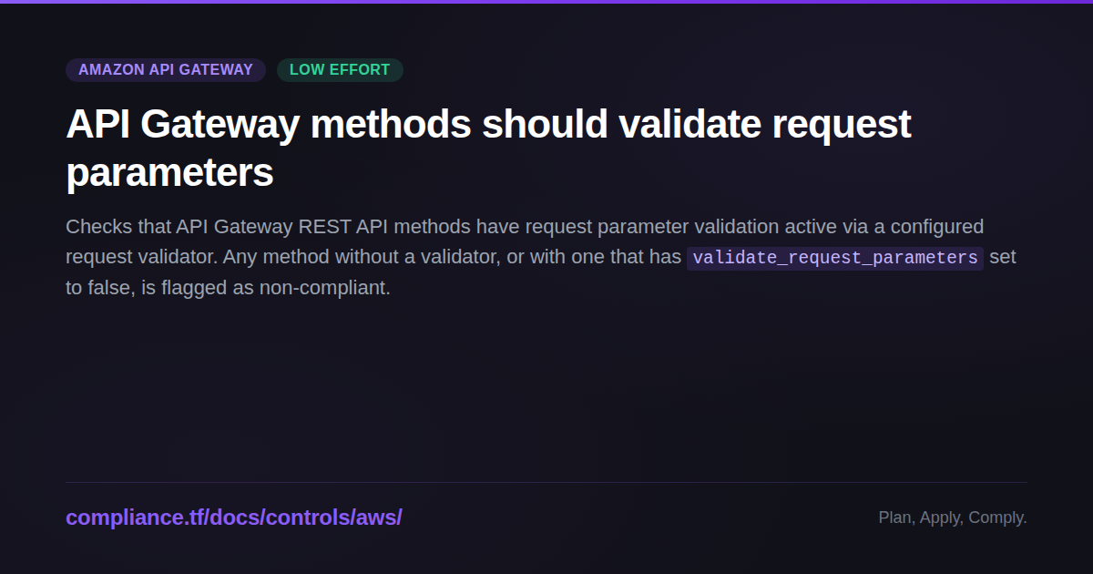 Api Get Method Parameter Types API Gateway methods should validate request parameters - Compliance ...