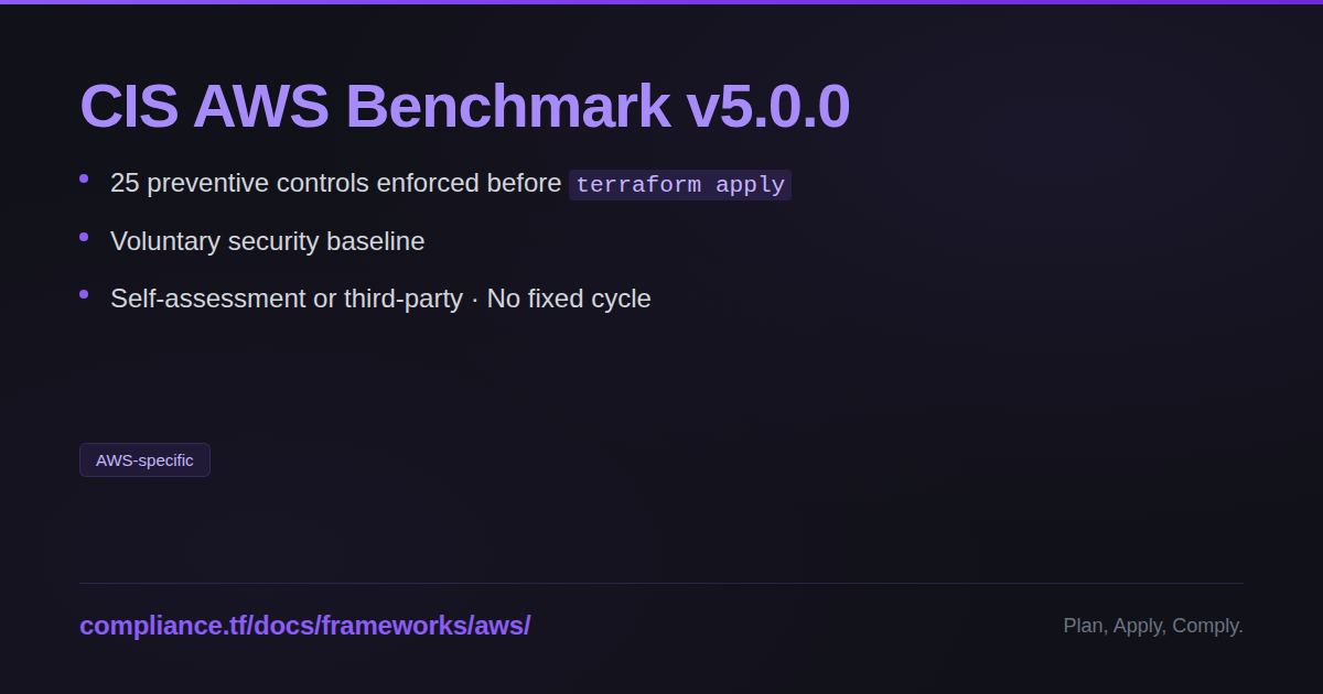CIS AWS Benchmark v5.0.0 - Compliance-Ready Terraform Modules