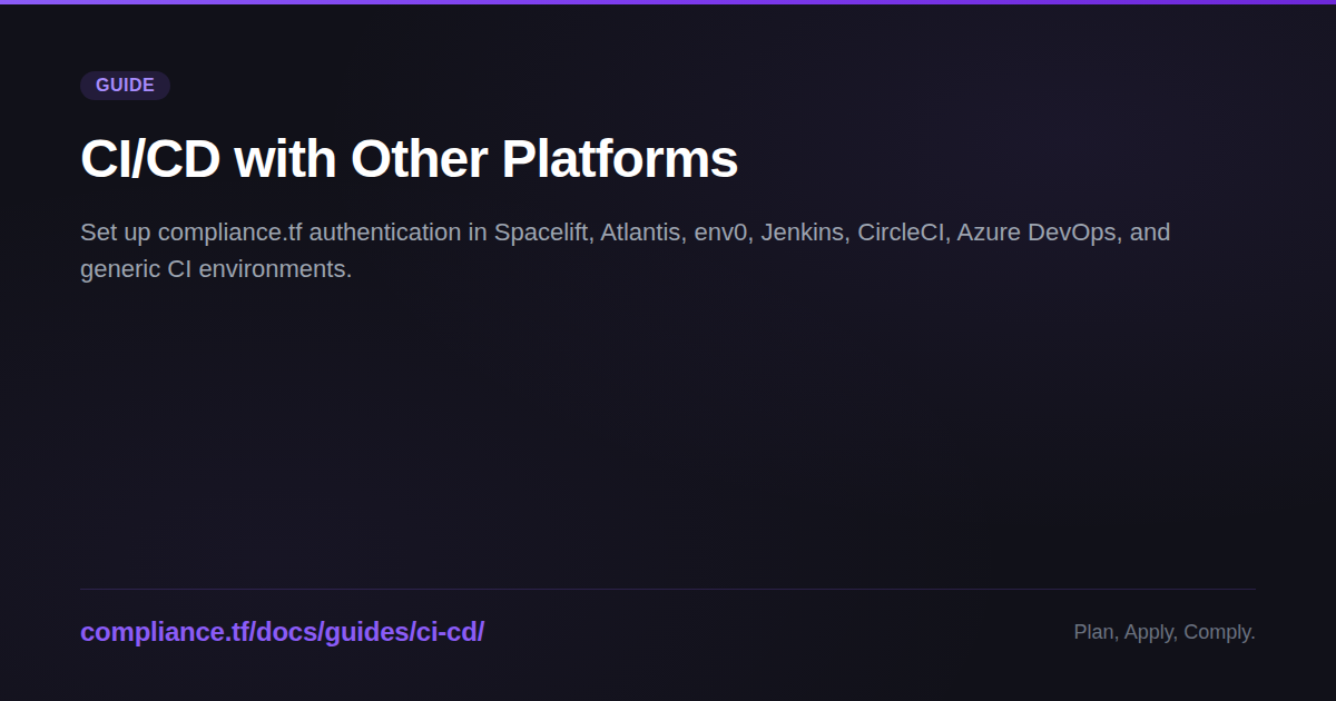 CI/CD with Other Platforms - Compliance-Ready Terraform Modules